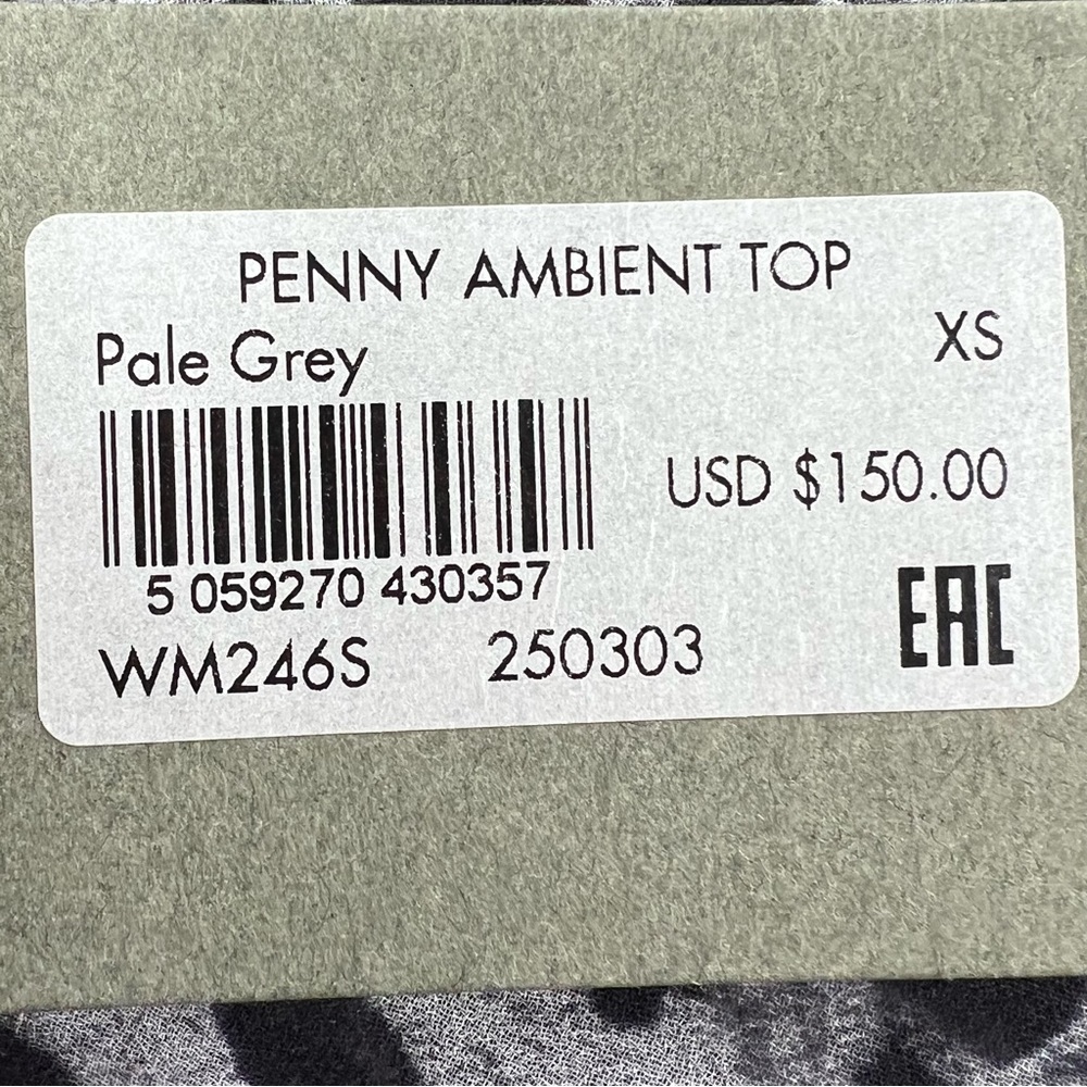 AllSaints NWT Penny Ambient Top in Pale Grey size XS - Picture 6 of 10